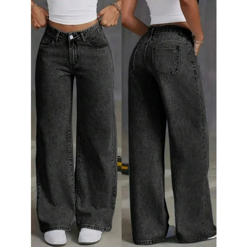 Classic Wide Leg Stretch Jeans