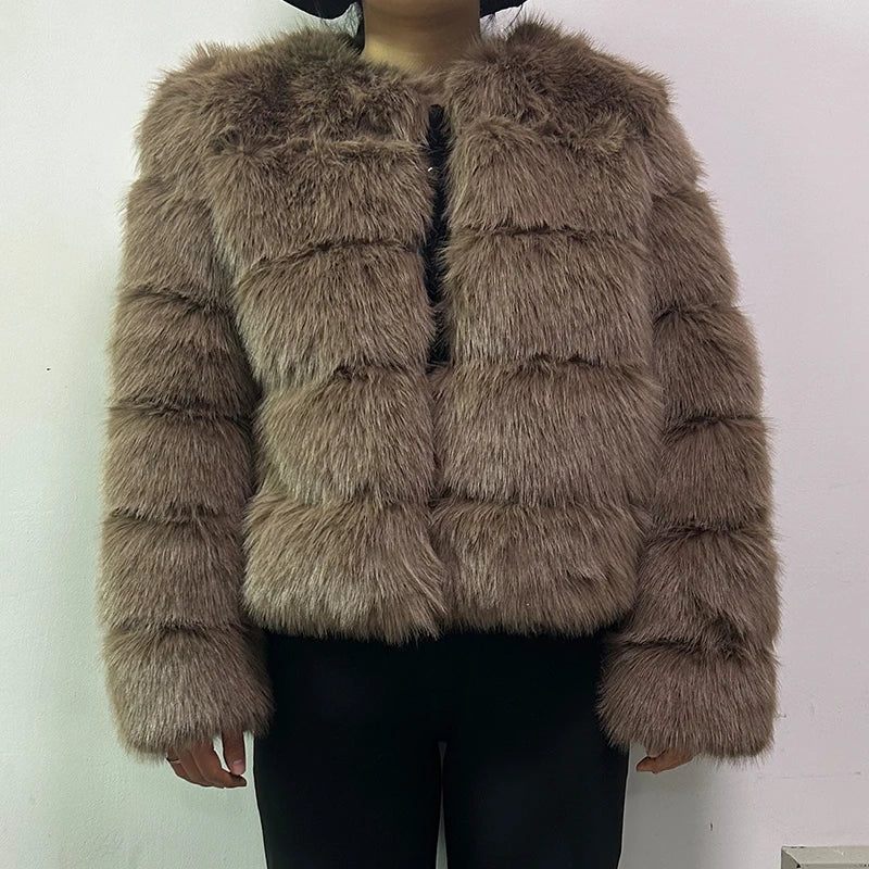 Women's Fashion Faux Fur Coat