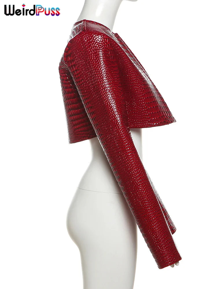 Weird Puss Faux Leather Jacket