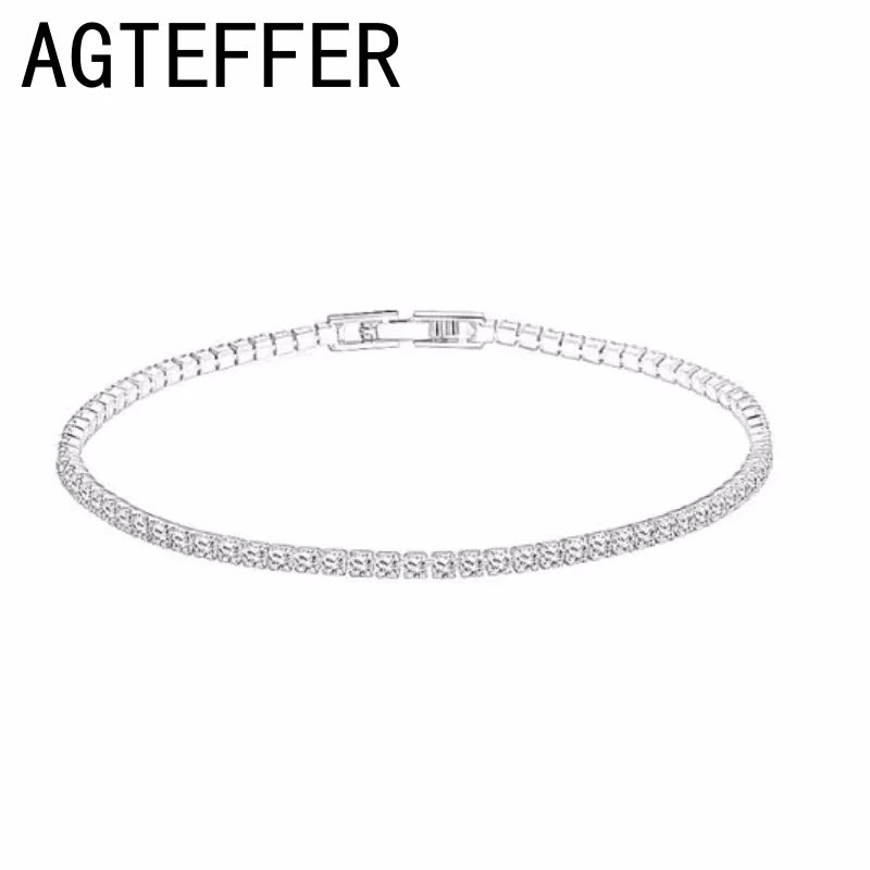 925 sterling silver Tennis Bracelet 2/4mm Cubic Zirconia