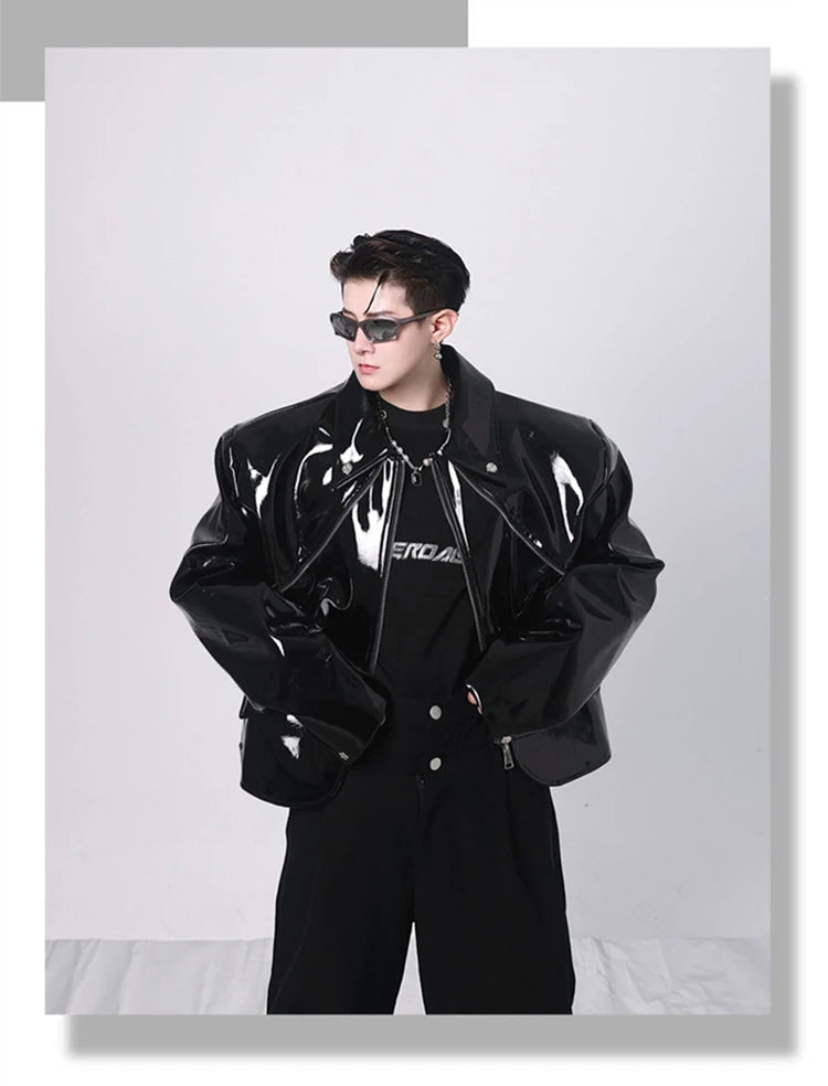 Mauroicardi Spring Short Faux Leather Jacket