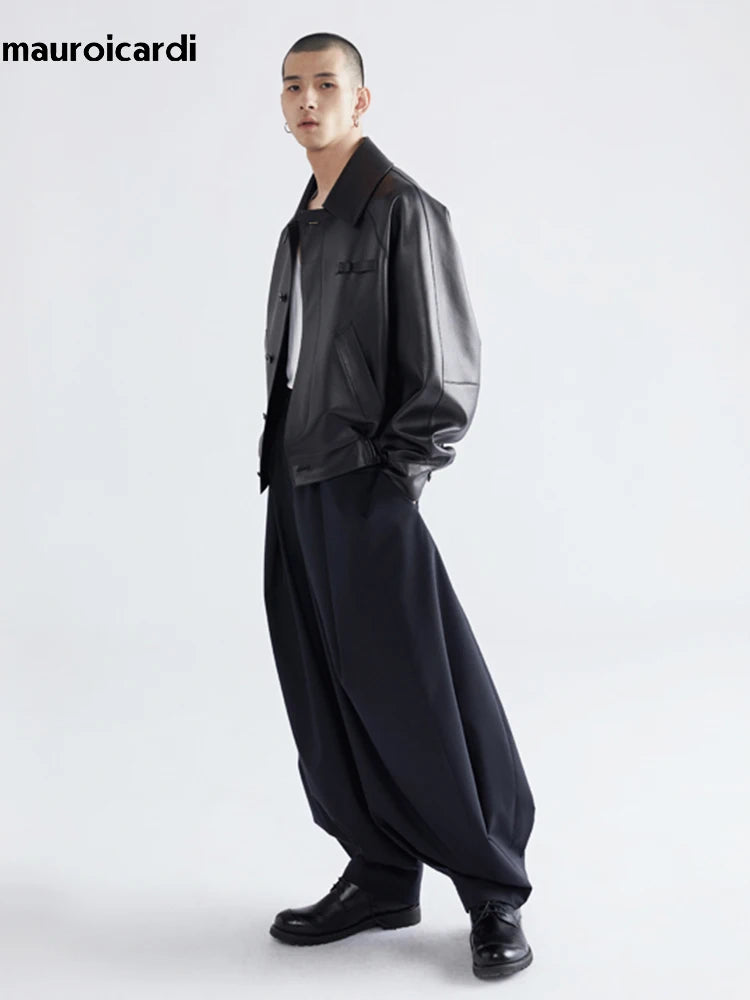 Mauroicardi Black Lantern Baggy Pants