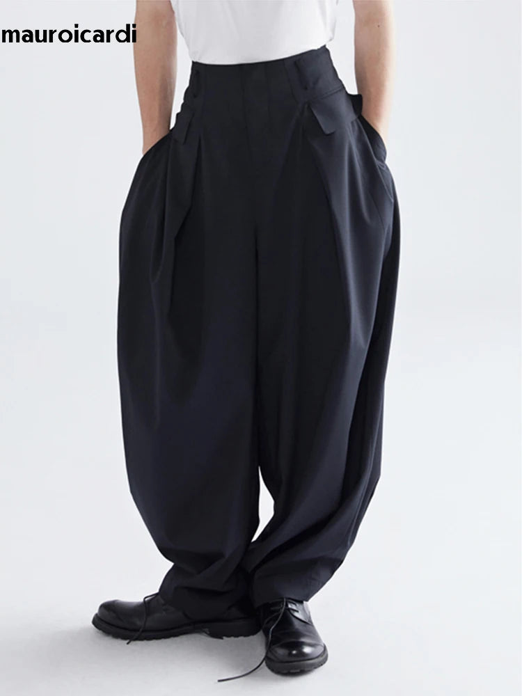 Mauroicardi Black Lantern Baggy Pants