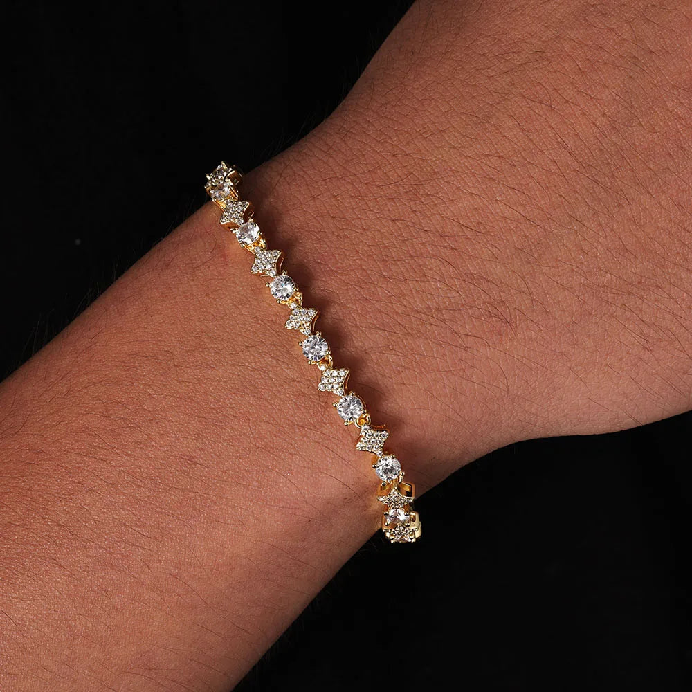 Cubic Zirconia Cross Tennis Bracelet