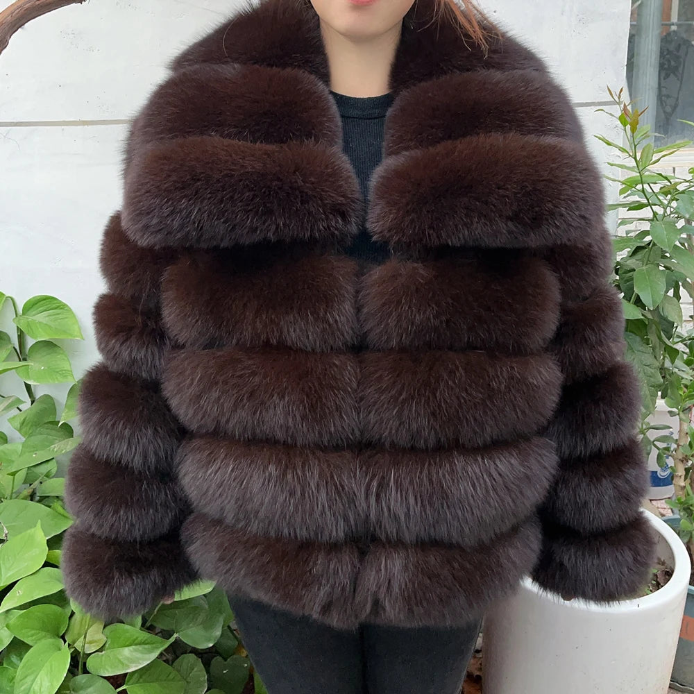 QUEENTINA  Real Fox Fur Coat