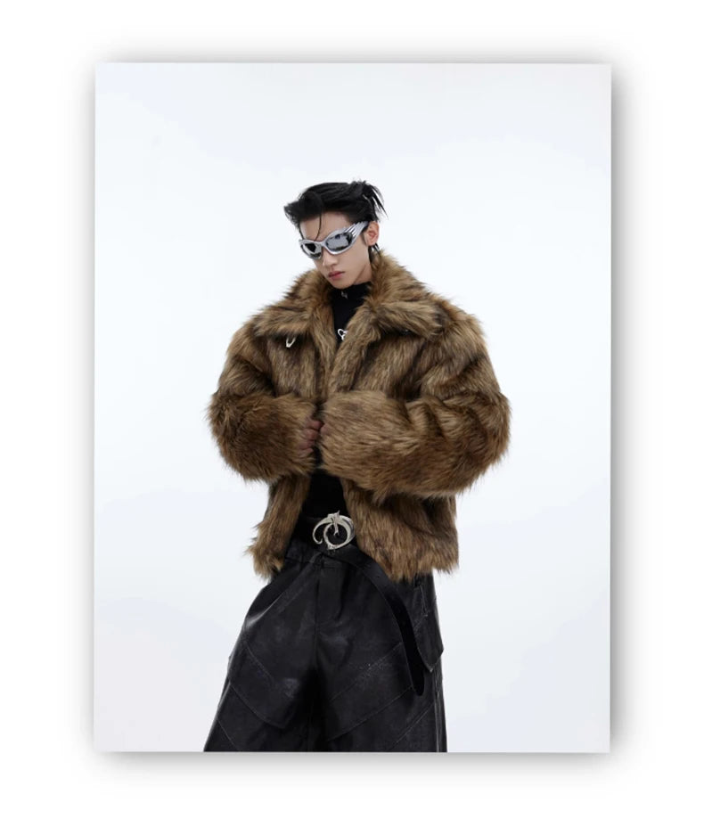 Mauroicardi Winter Short Hairy Soft Faux Fur Coat