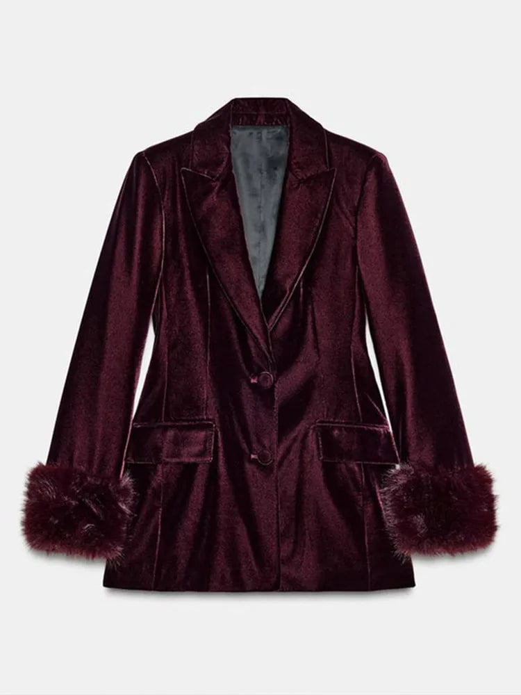Velvet Faux Fur Suit