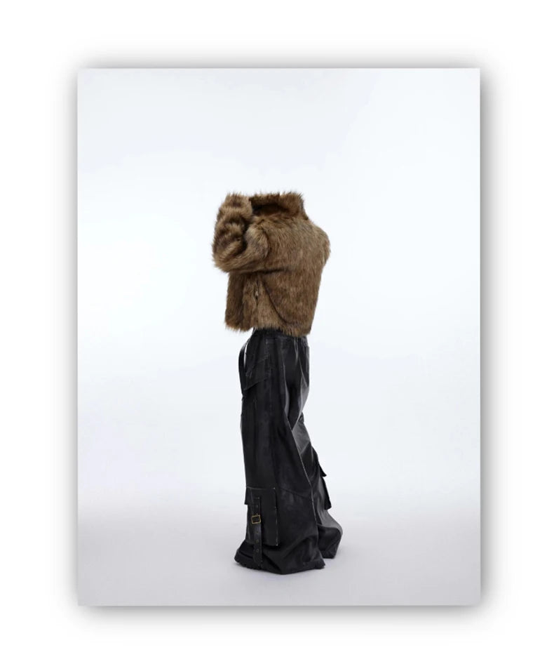 Mauroicardi Winter Short Hairy Soft Faux Fur Coat