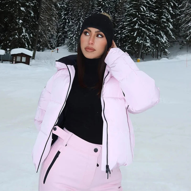 Windproof Two Piece Women Ski Suit