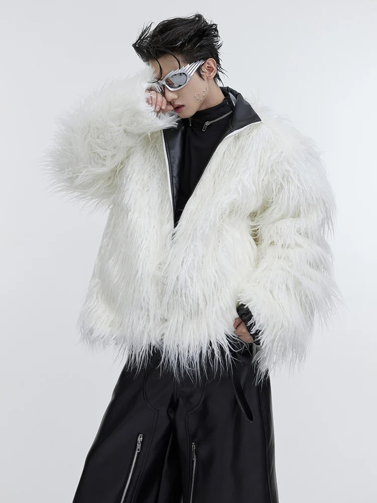 Mauroicardi Winter Shaggy Faux Mongolian Fur Coat
