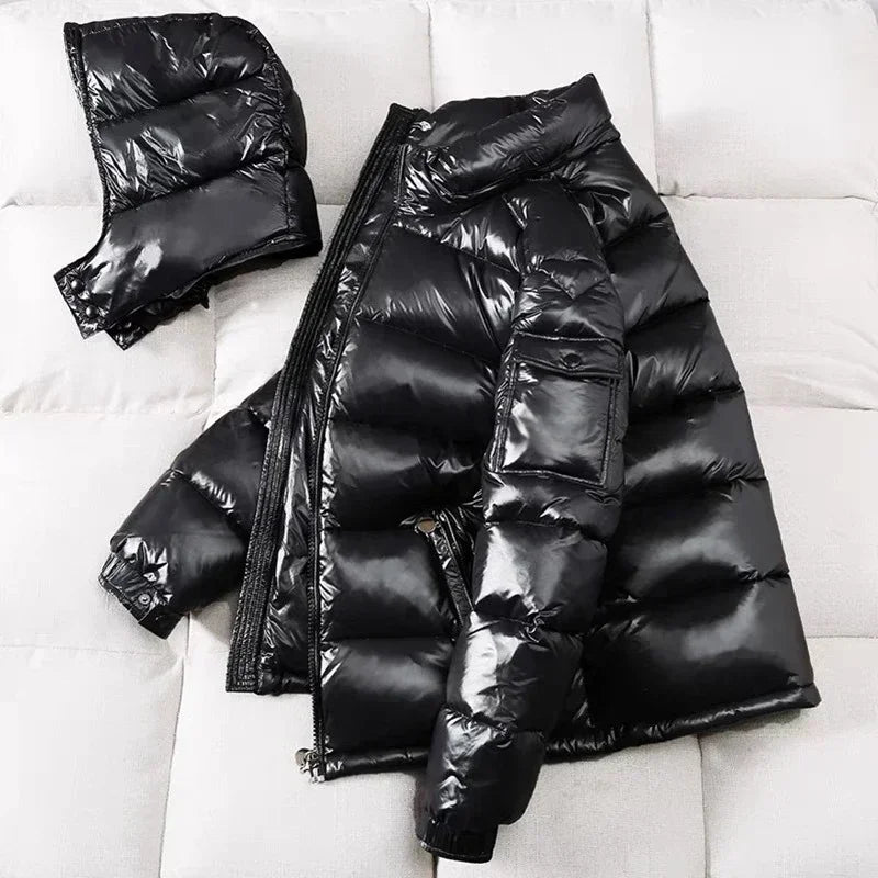 Winter Black Shiny Puffer Jacket