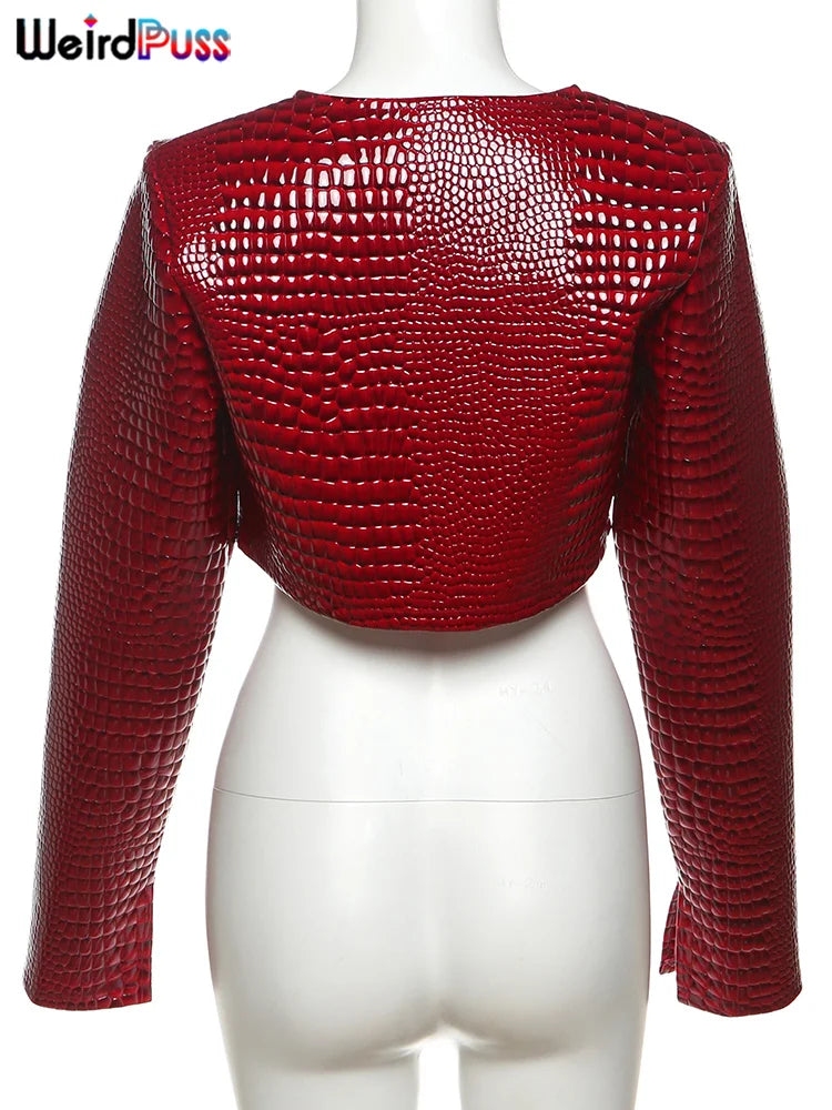 Weird Puss Faux Leather Jacket