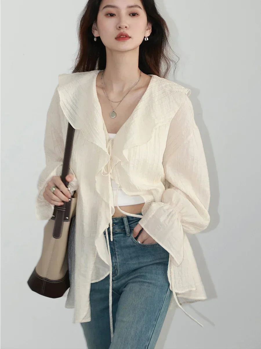 CHIC VEN Ruffled Edge Blouses