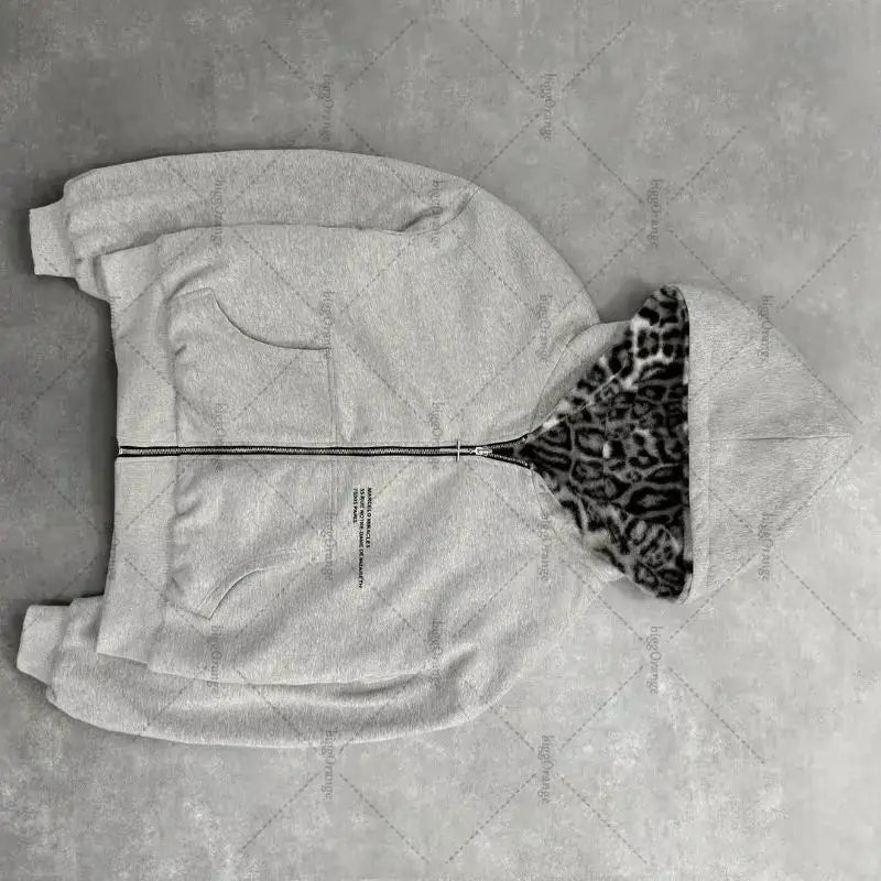 Y2K  Simple Personality Design Double-Sided Zipper Hoodie