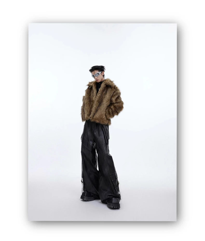 Mauroicardi Winter Short Hairy Soft Faux Fur Coat