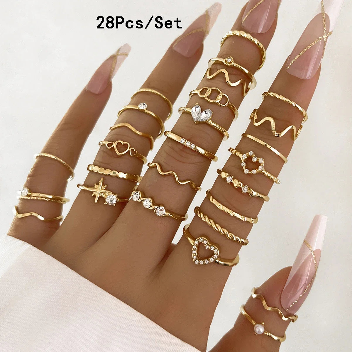Bohemian Geometric Knuckle Rings Set