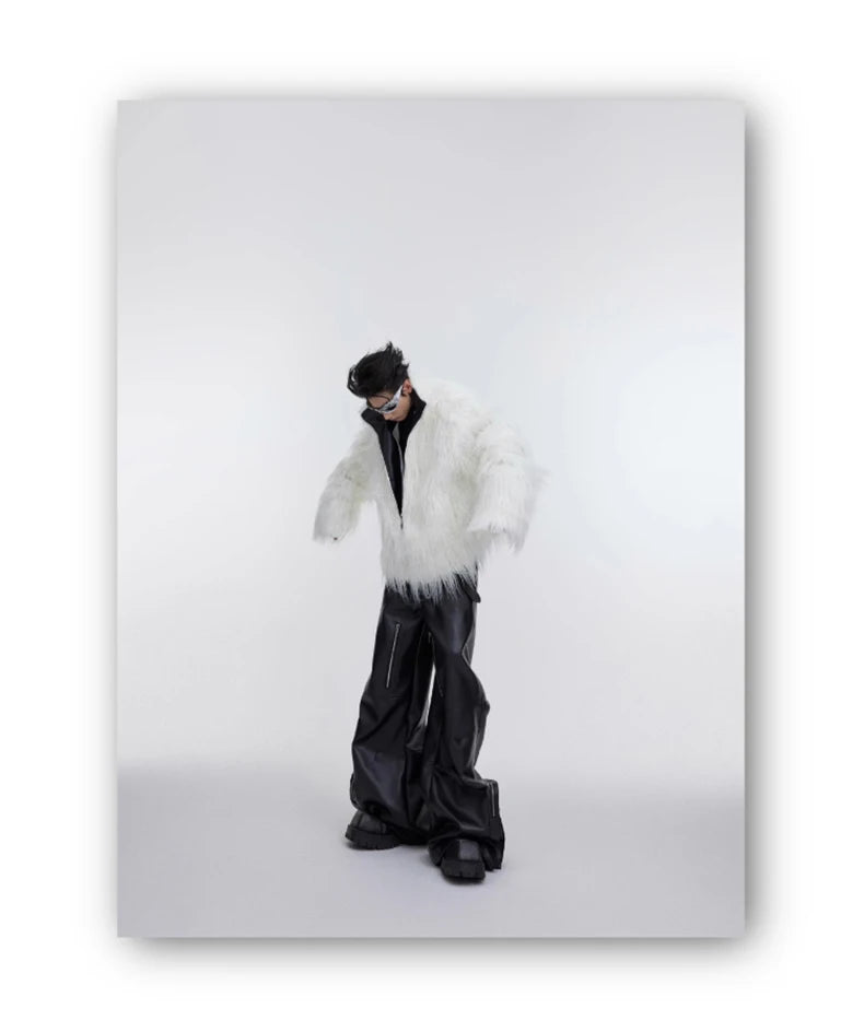 Mauroicardi Winter Shaggy Faux Mongolian Fur Coat