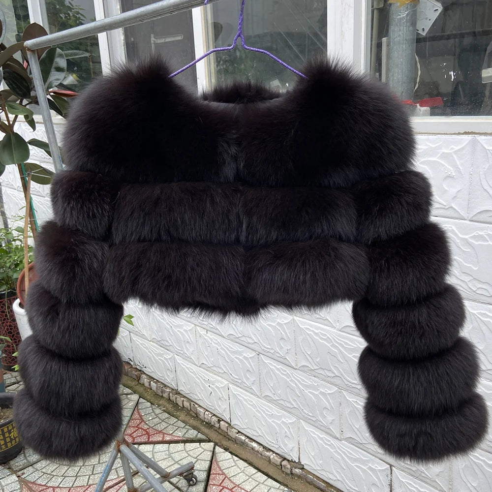 QUEENTINA Real Fox Fur Coat