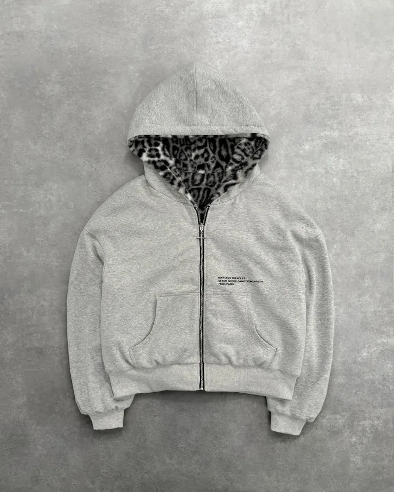 Y2K  Simple Personality Design Double-Sided Zipper Hoodie