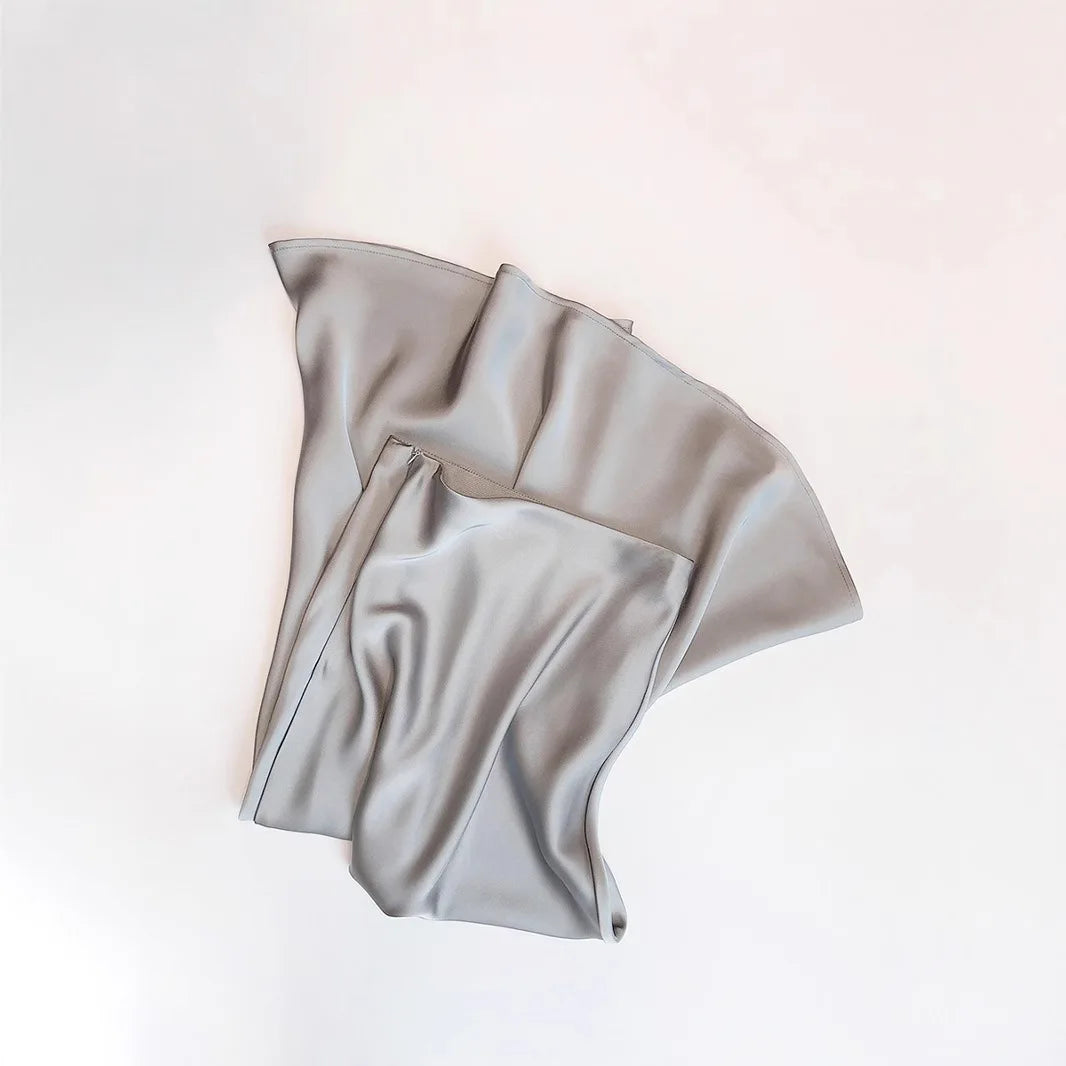 French Style Chic High-Waisted Satin Skirt