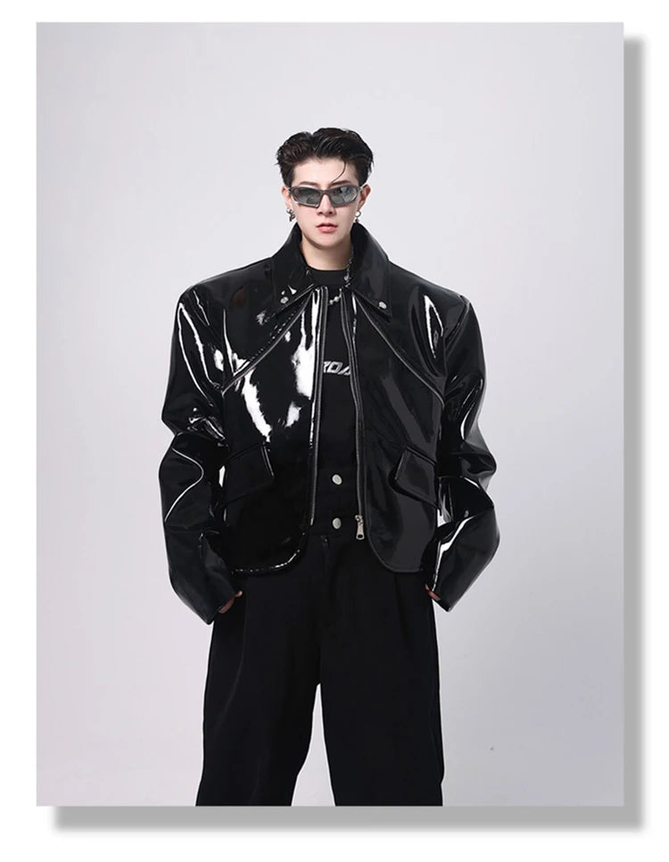 Mauroicardi Spring Short Faux Leather Jacket