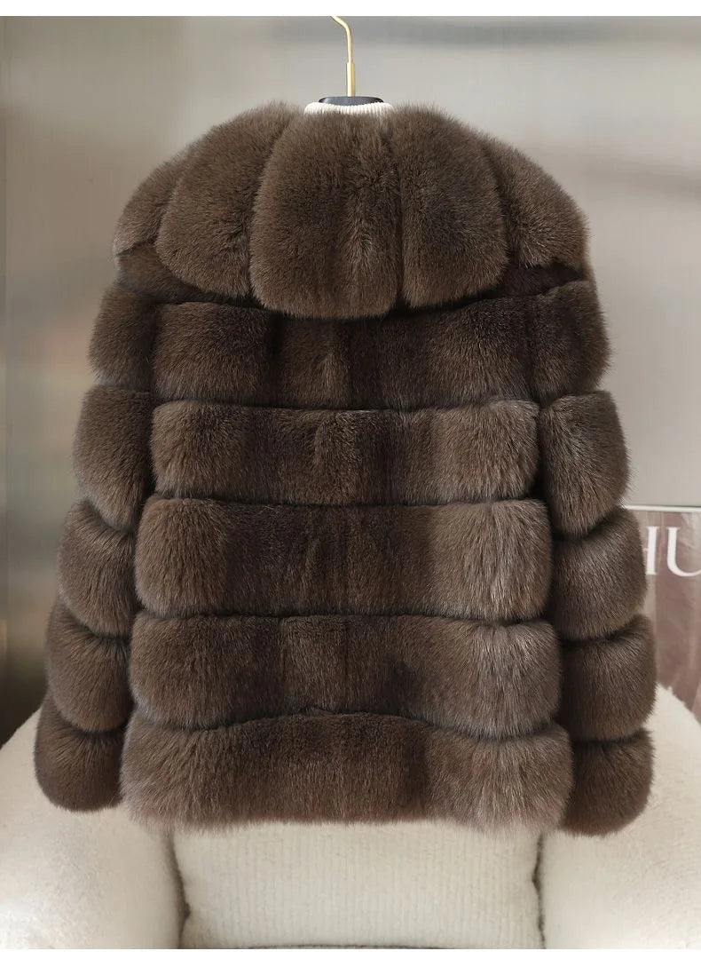 QUEENTINA  Real Fox Fur Coat
