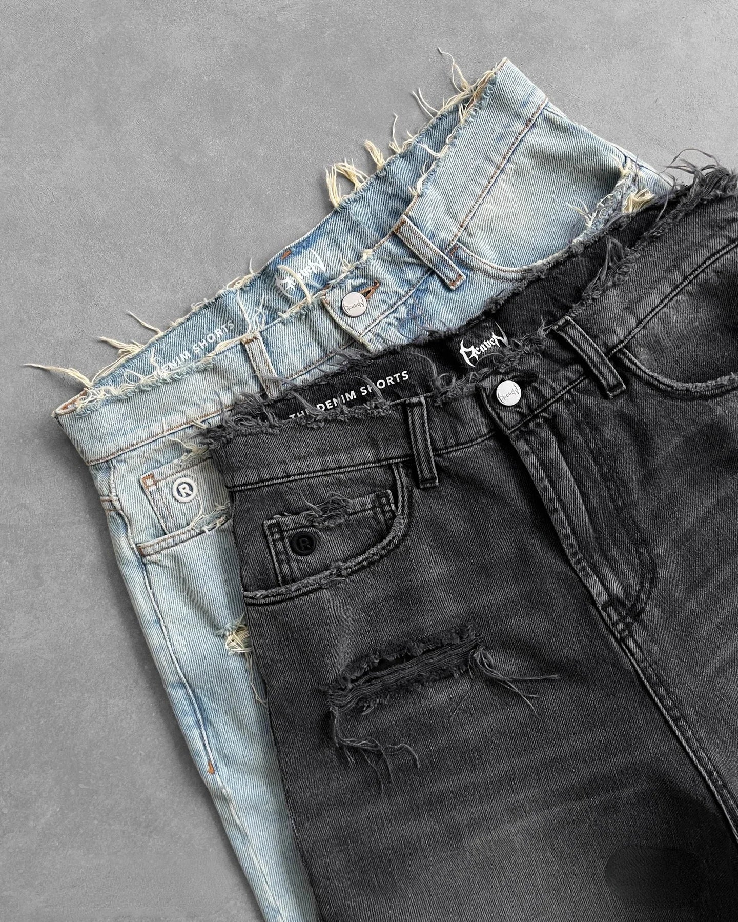 Y2k Black Punk Wash Baggy Jorts