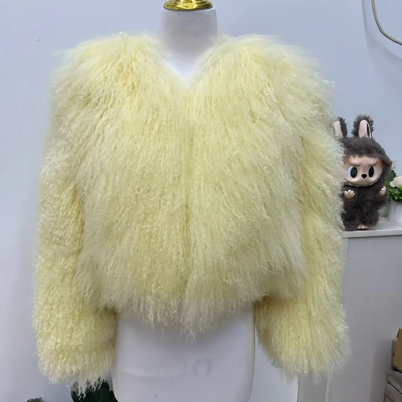 New Style Genuine Mongolian Tanned Sheepskin Coat