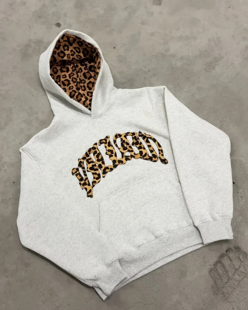 Leopard Print Hoodie Set
