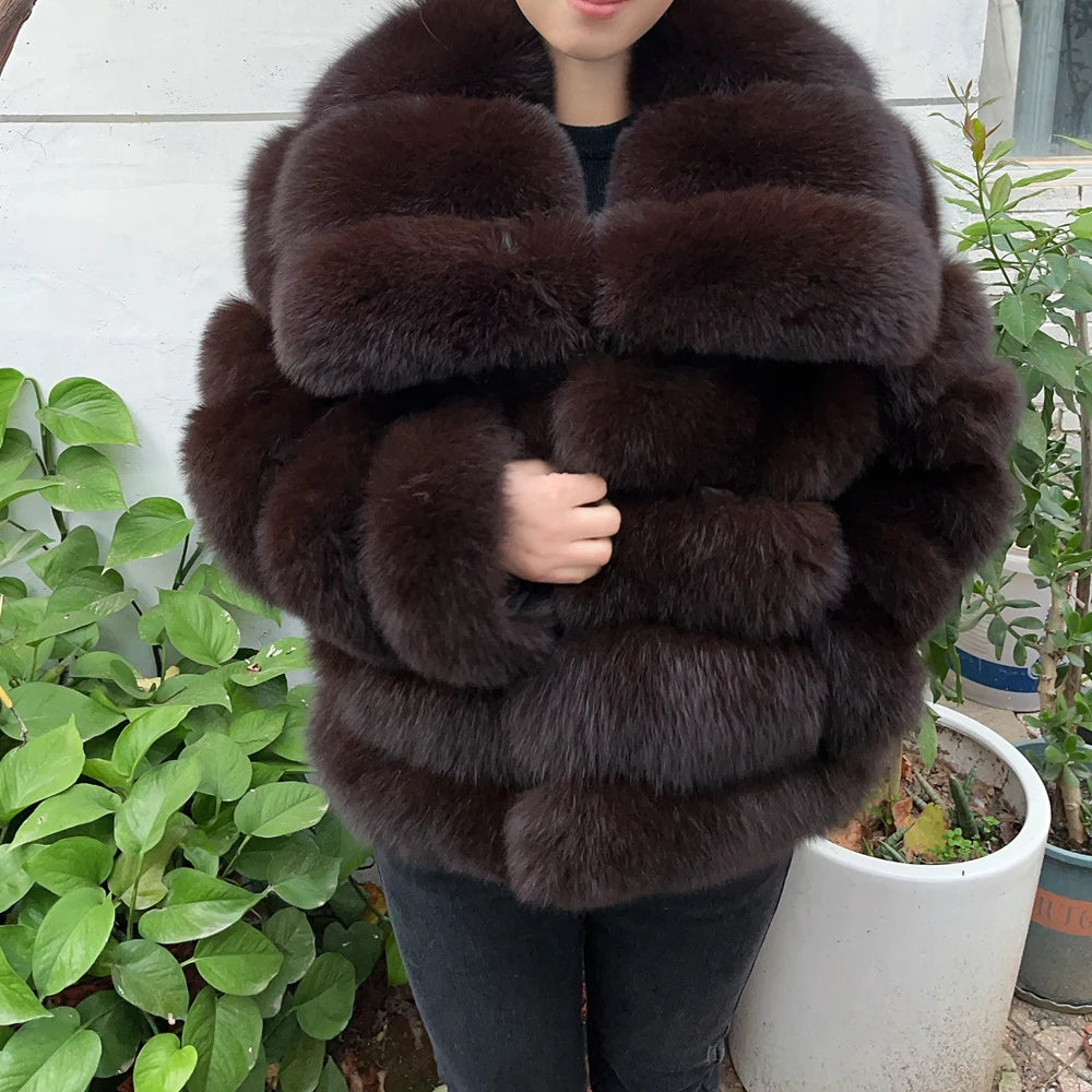 QUEENTINA  Real Fox Fur Coat