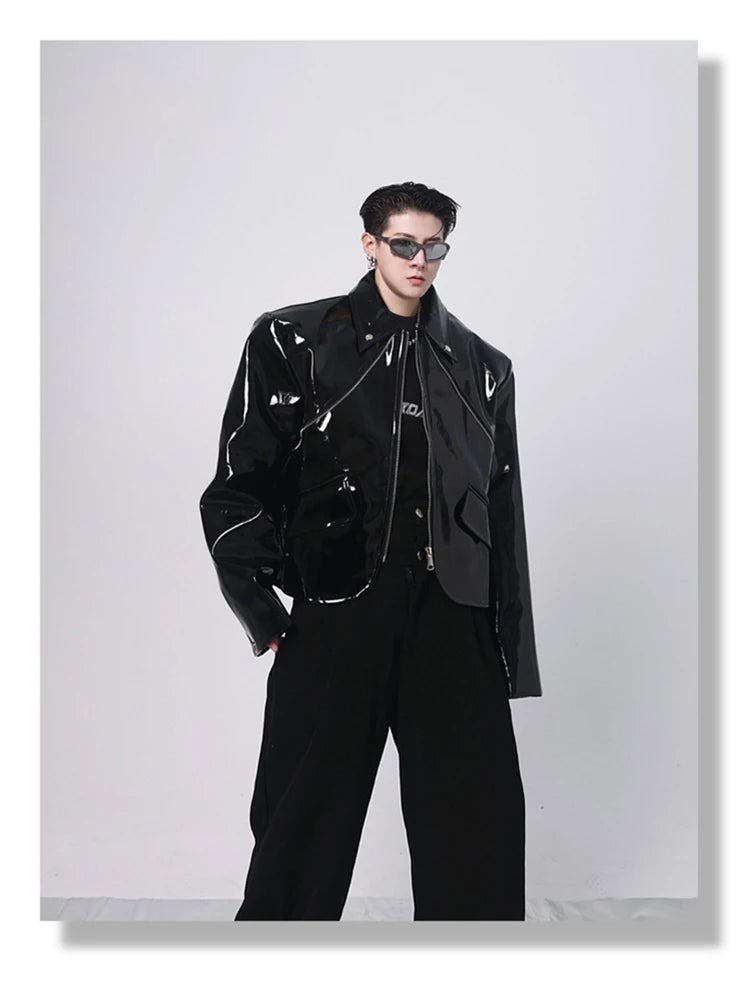 Mauroicardi Spring Short Faux Leather Jacket