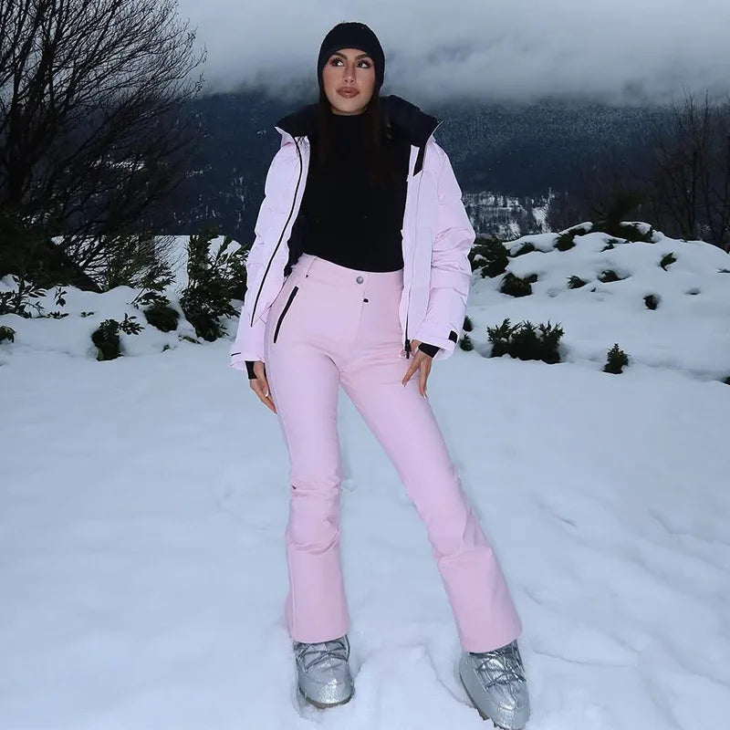 Windproof Two Piece Women Ski Suit