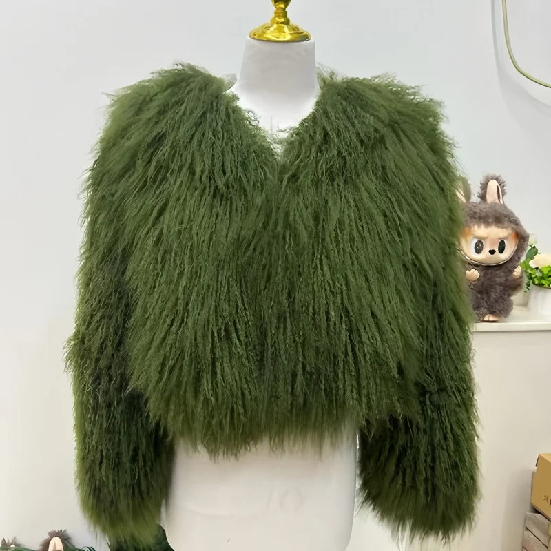 New Style Genuine Mongolian Tanned Sheepskin Coat