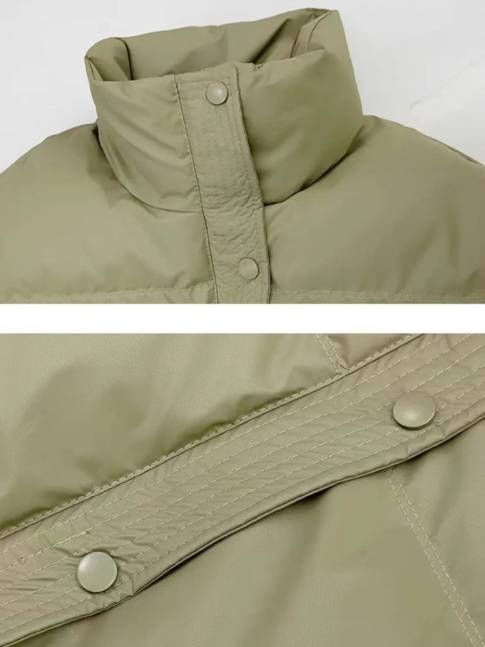 Solid Color Cropped Coat