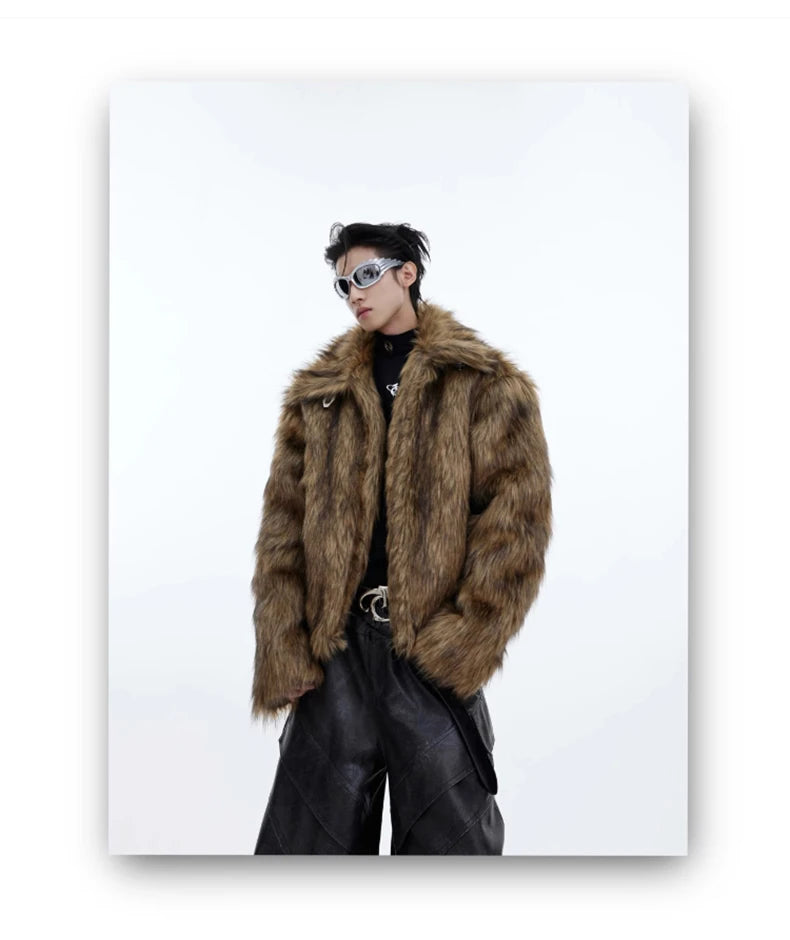 Mauroicardi Winter Short Hairy Soft Faux Fur Coat
