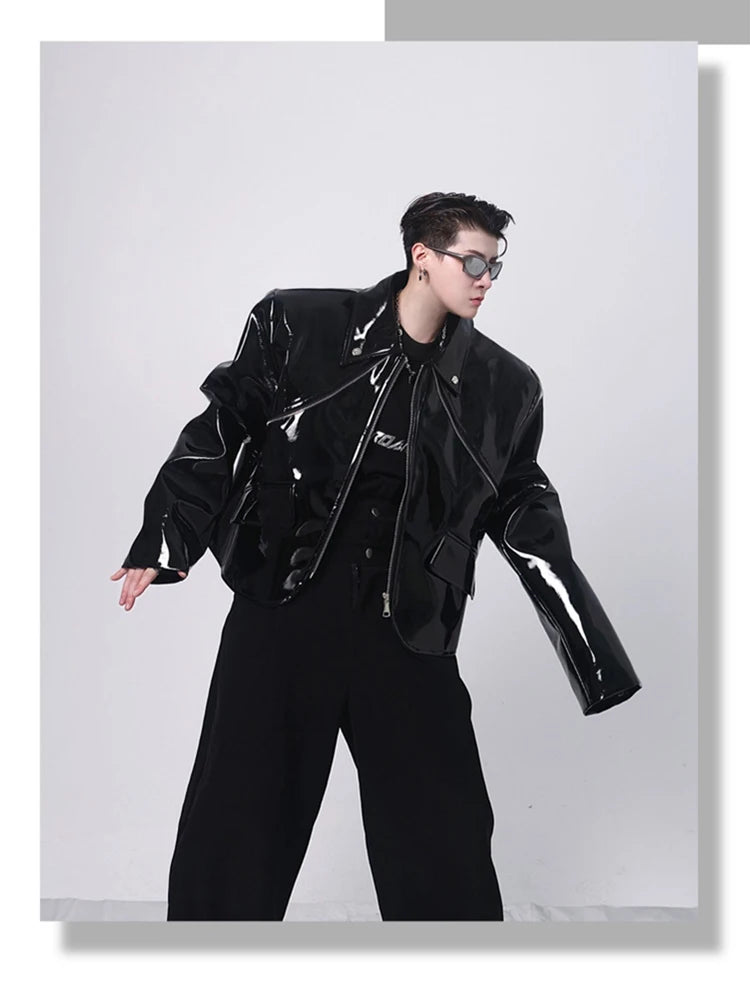 Mauroicardi Spring Short Faux Leather Jacket