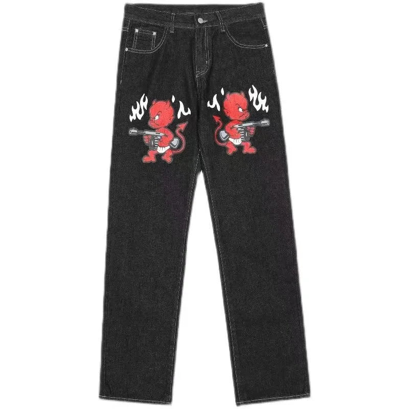 Retro Cherry Blossom Black Knight Jean