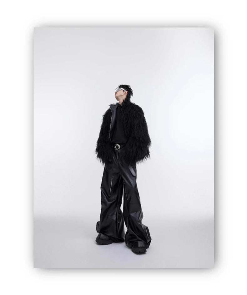 Mauroicardi Winter Shaggy Faux Mongolian Fur Coat