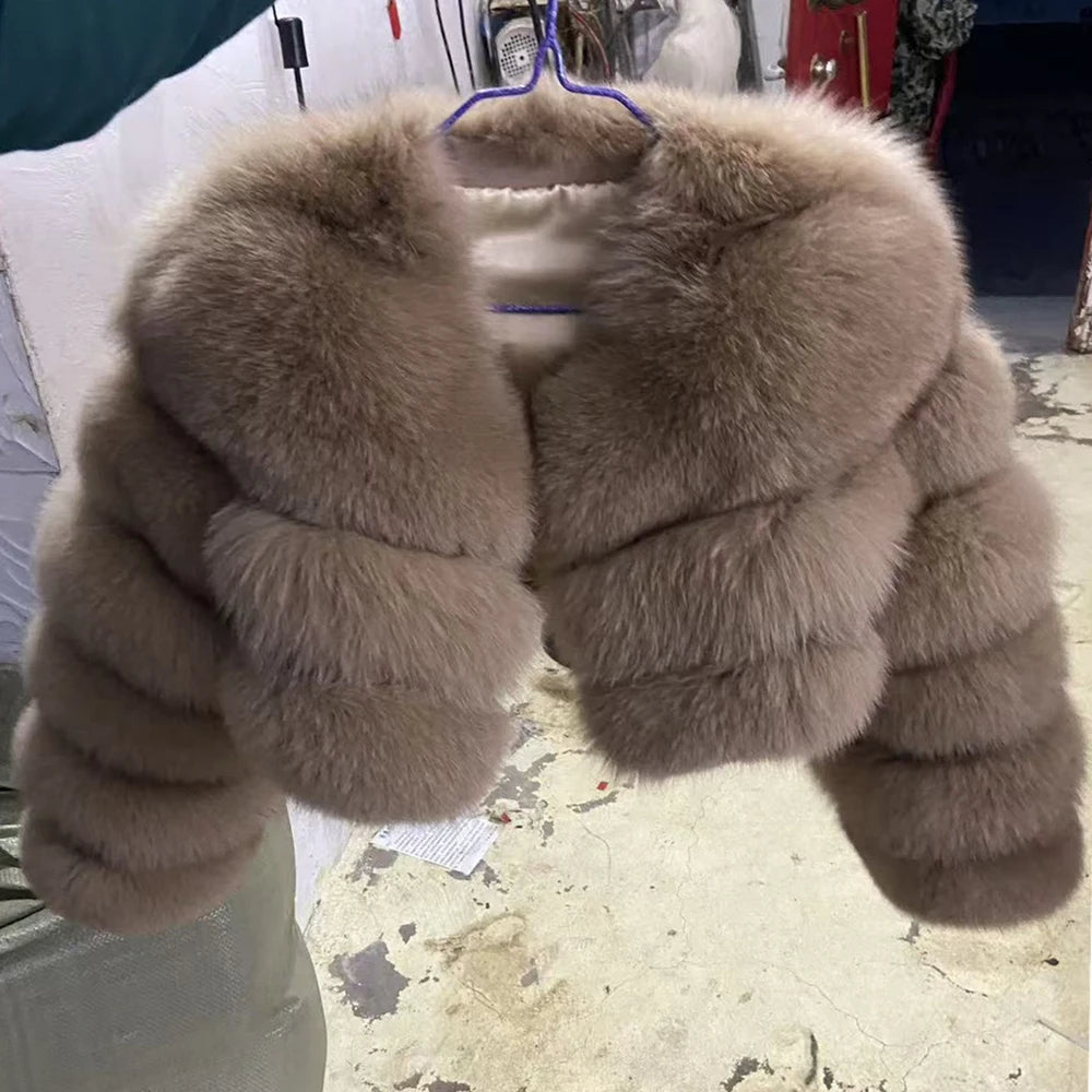 QUEENTINA Real Fox Fur Coat