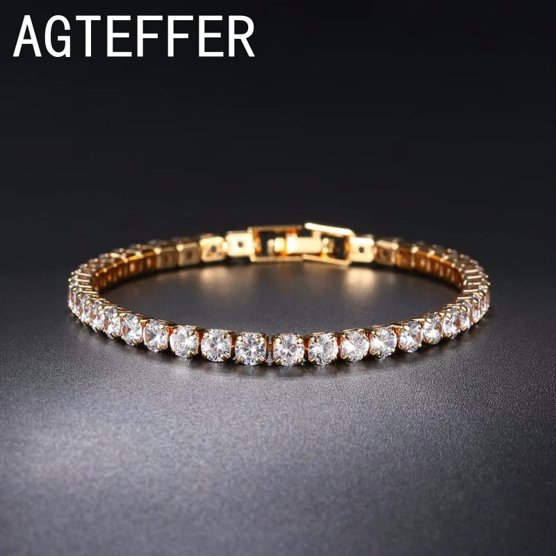 925 sterling silver Tennis Bracelet 2/4mm Cubic Zirconia