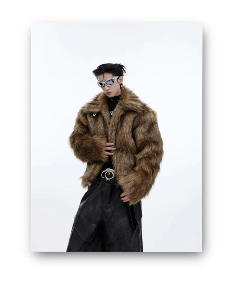 Mauroicardi Winter Short Hairy Soft Faux Fur Coat