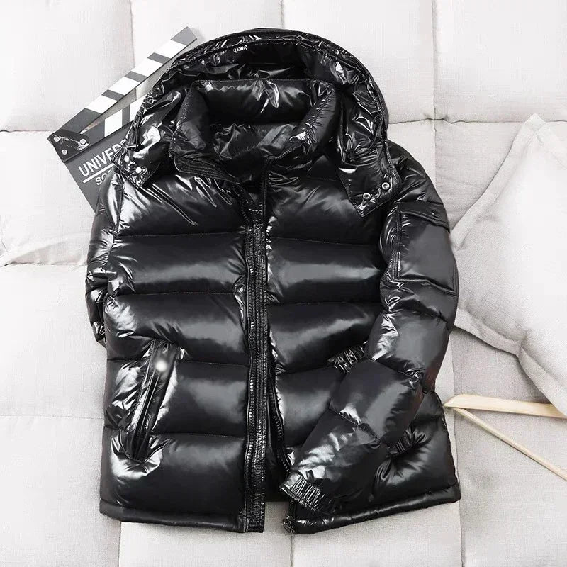 Winter Black Shiny Puffer Jacket