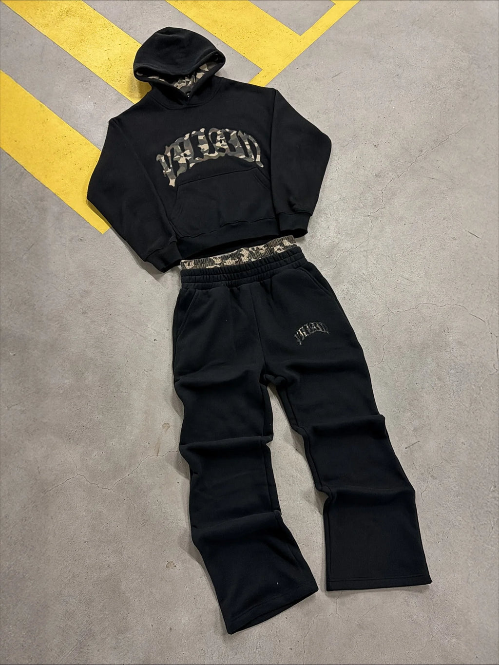 Leopard Print Embroidery Patch Sportswear Set