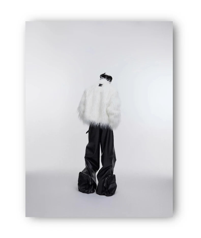 Mauroicardi Winter Shaggy Faux Mongolian Fur Coat