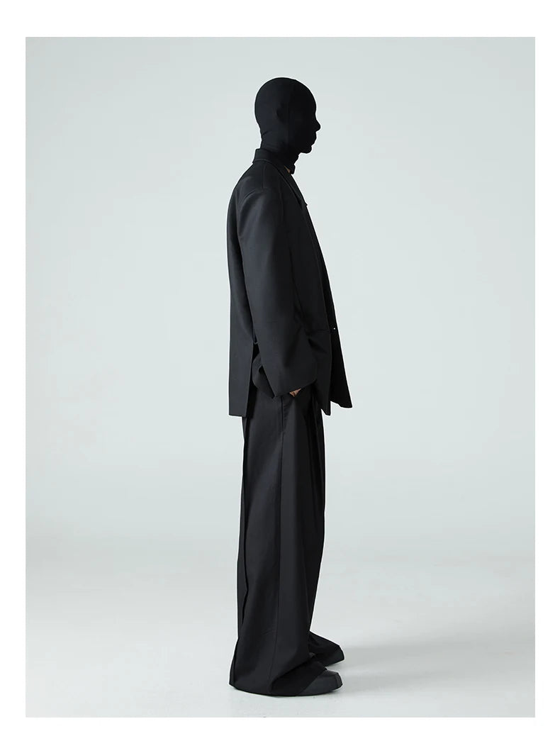 Mauroicardi Casual Baggy Pleated Wide Leg Pants