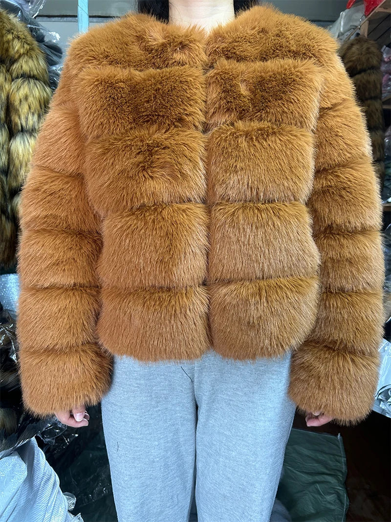 Women's Fashion Faux Fur Coat