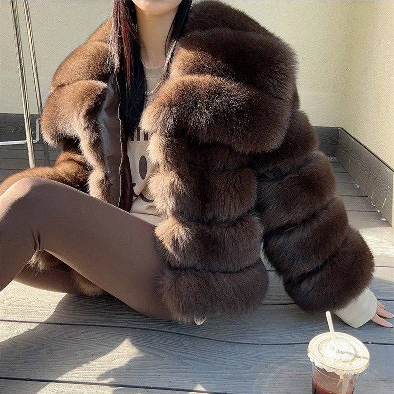QUEENTINA  Real Fox Fur Coat