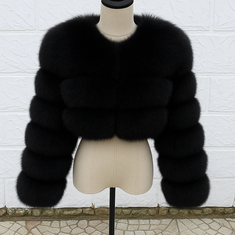 QUEENTINA Real Fox Fur Coat