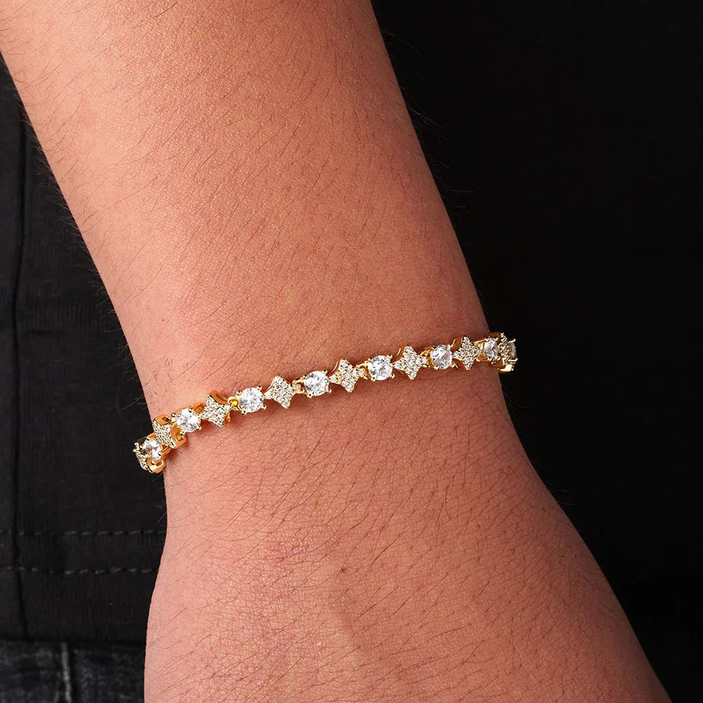 Cubic Zirconia Cross Tennis Bracelet