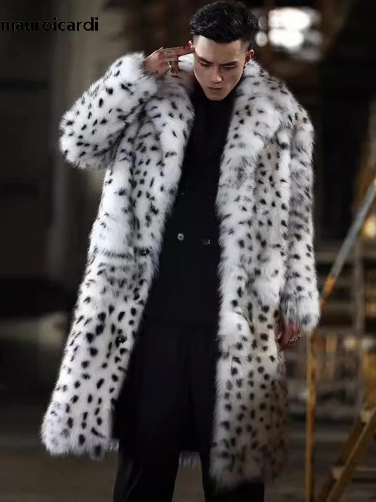 Mauroicardi Winter Chic Long Faux Fur Coat